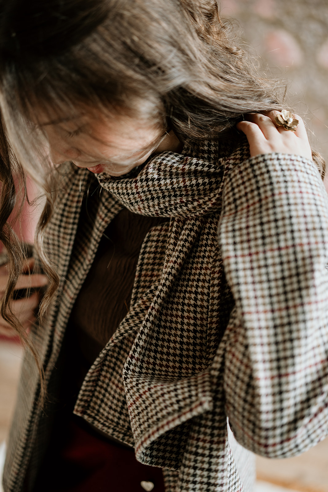 Jas Met Sjaal Amélie Amélie | Geruit Met Rode Tint - Afbeelding 2