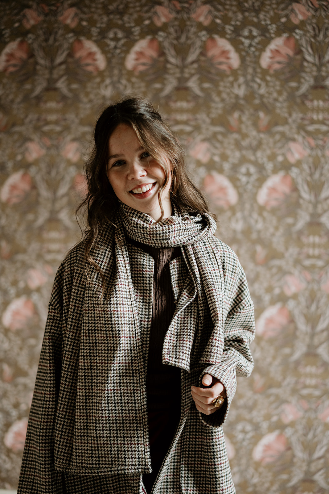 Jas Met Sjaal Amélie Amélie | Geruit Met Rode Tint - Afbeelding 3