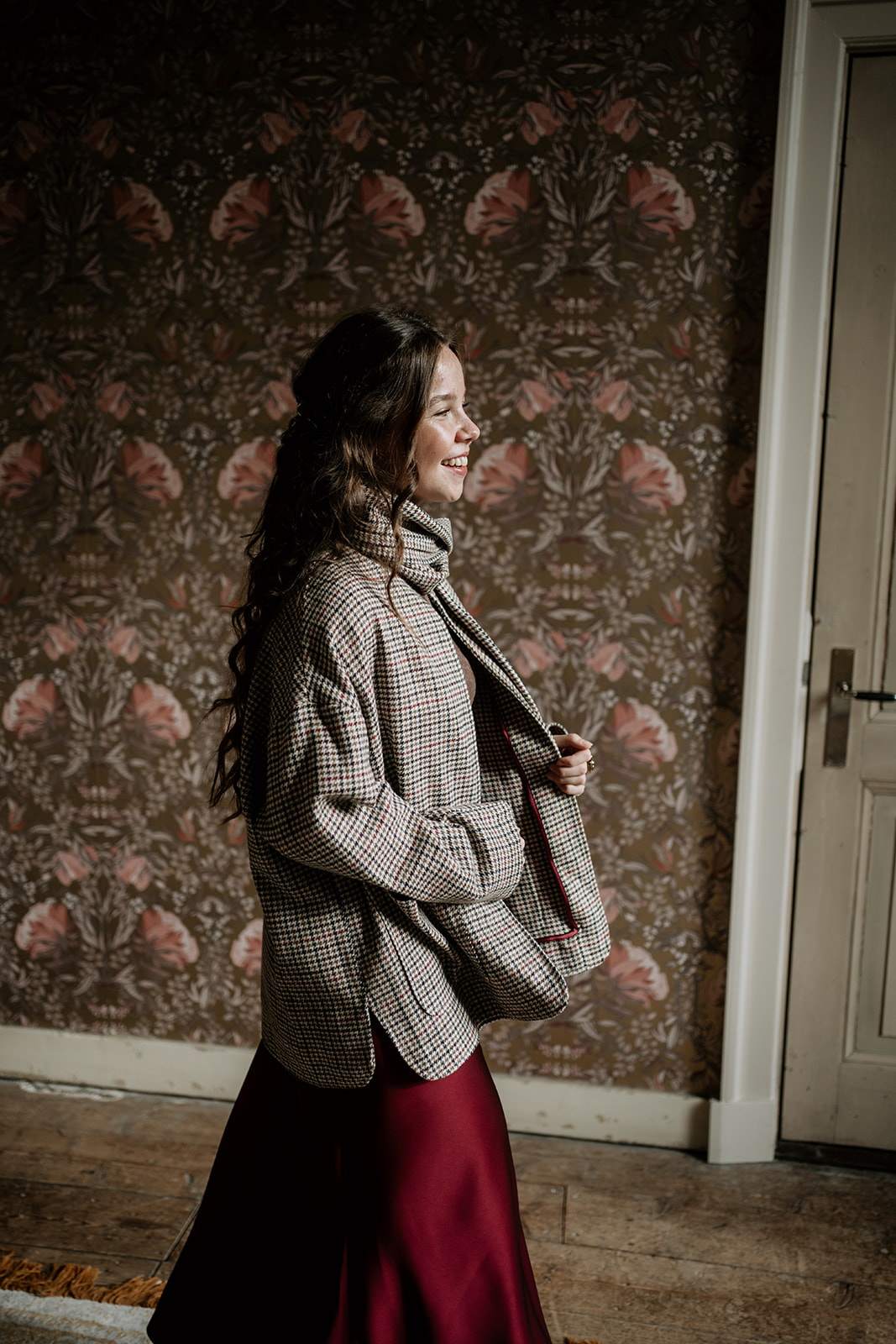 Jas Met Sjaal Amélie Amélie | Geruit Met Rode Tint - Afbeelding 5