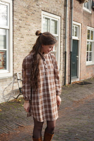 Blouse Jurk Geruit | Brown